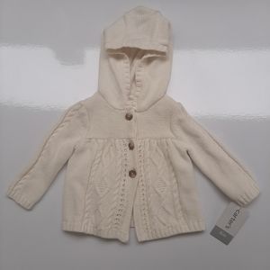 Carter's White Sweater Jacket 6M